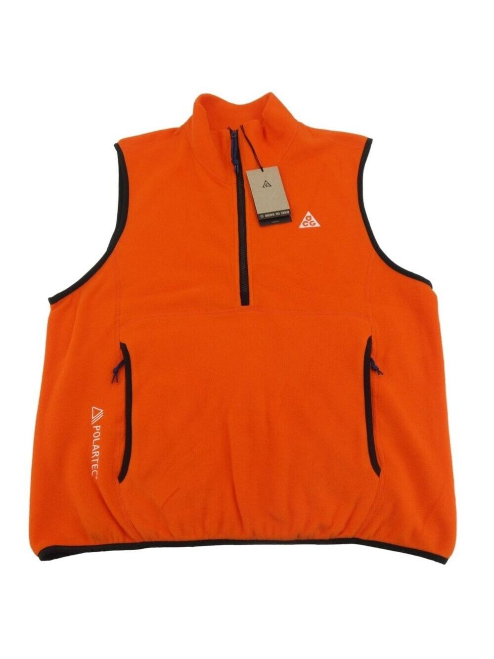 Nike ACG Wolf Tree Thermal Vest Polartec Orange Mens Size Medium NEW
